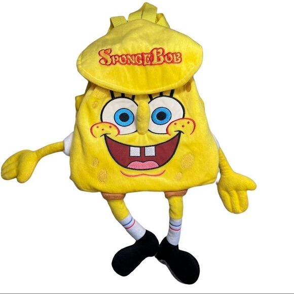 SPONGEBOB Plush Nickelodeon Draw String Close Backpack NWOT - Picture 1 of 8